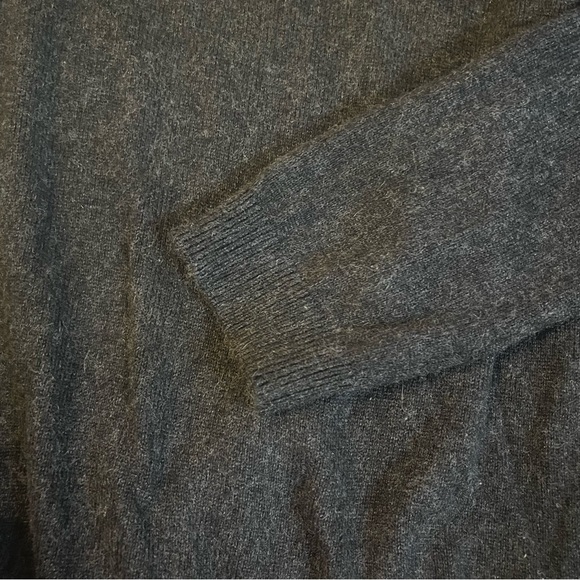 Lauren Ralph Lauren Turtleneck Sweater Silk Cashmere Charcoal Grey Size Large - Picture 2 of 5